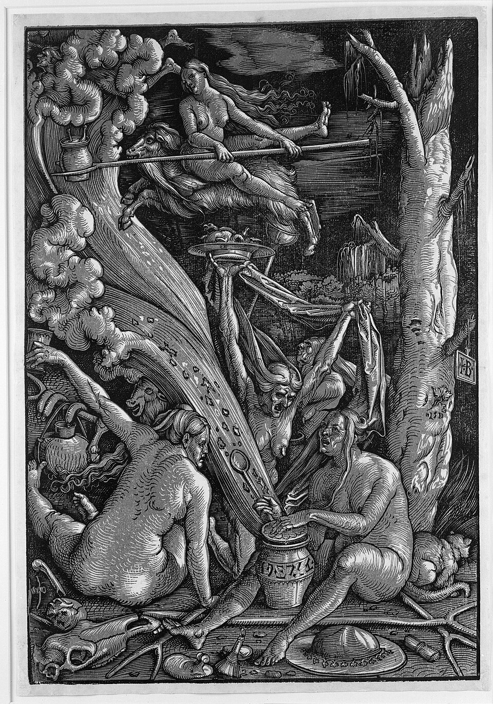 Hans Baldung Grien — The Witches' Sabbath, 1510 chiaroscuro woodcut